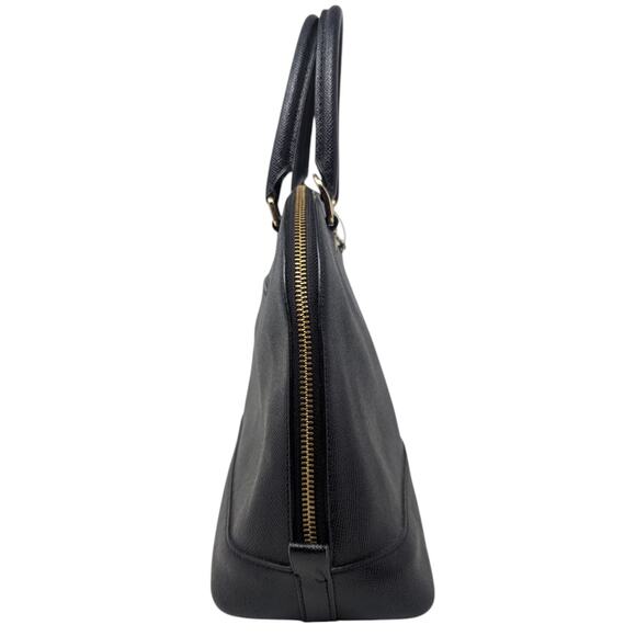 Coach Charlie Black Leather Dome Satchel Bag Gold Hardware 13.5x9.5x4.75 - Picture 2 of 6